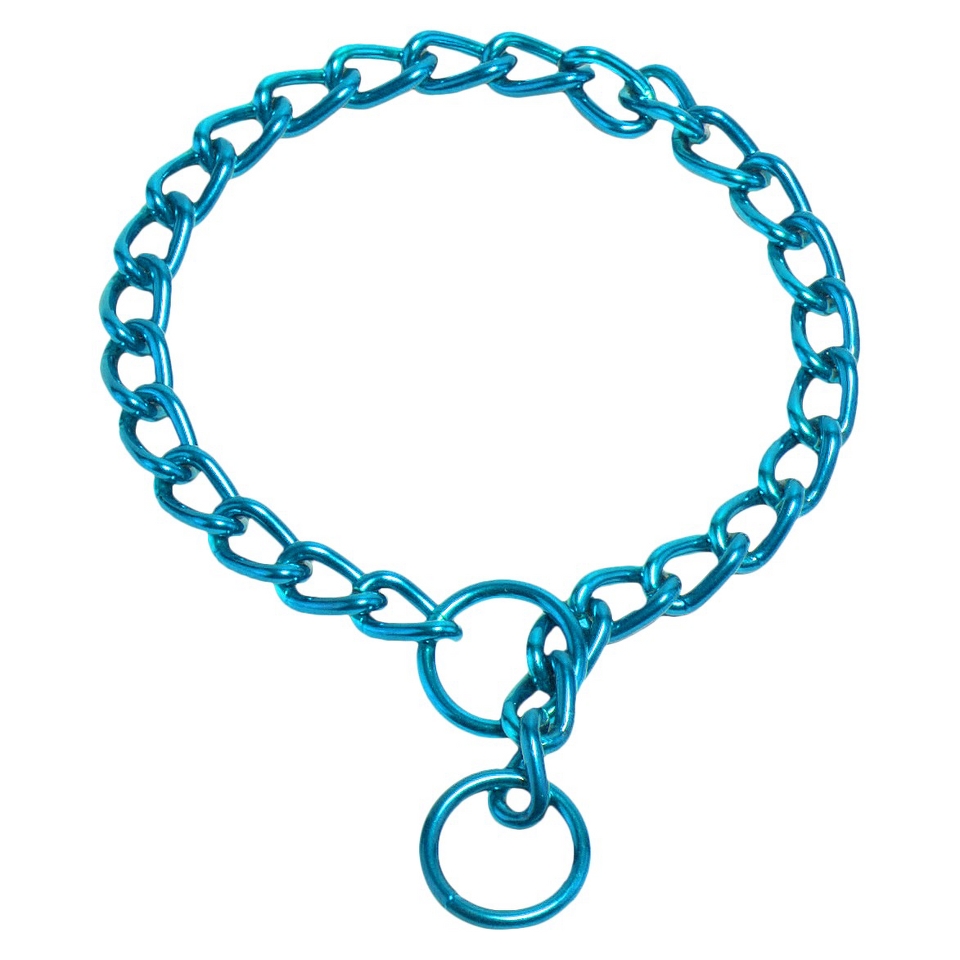 Platinum Pets Coated Chain Training Collar   Teal (14 x 2mm)