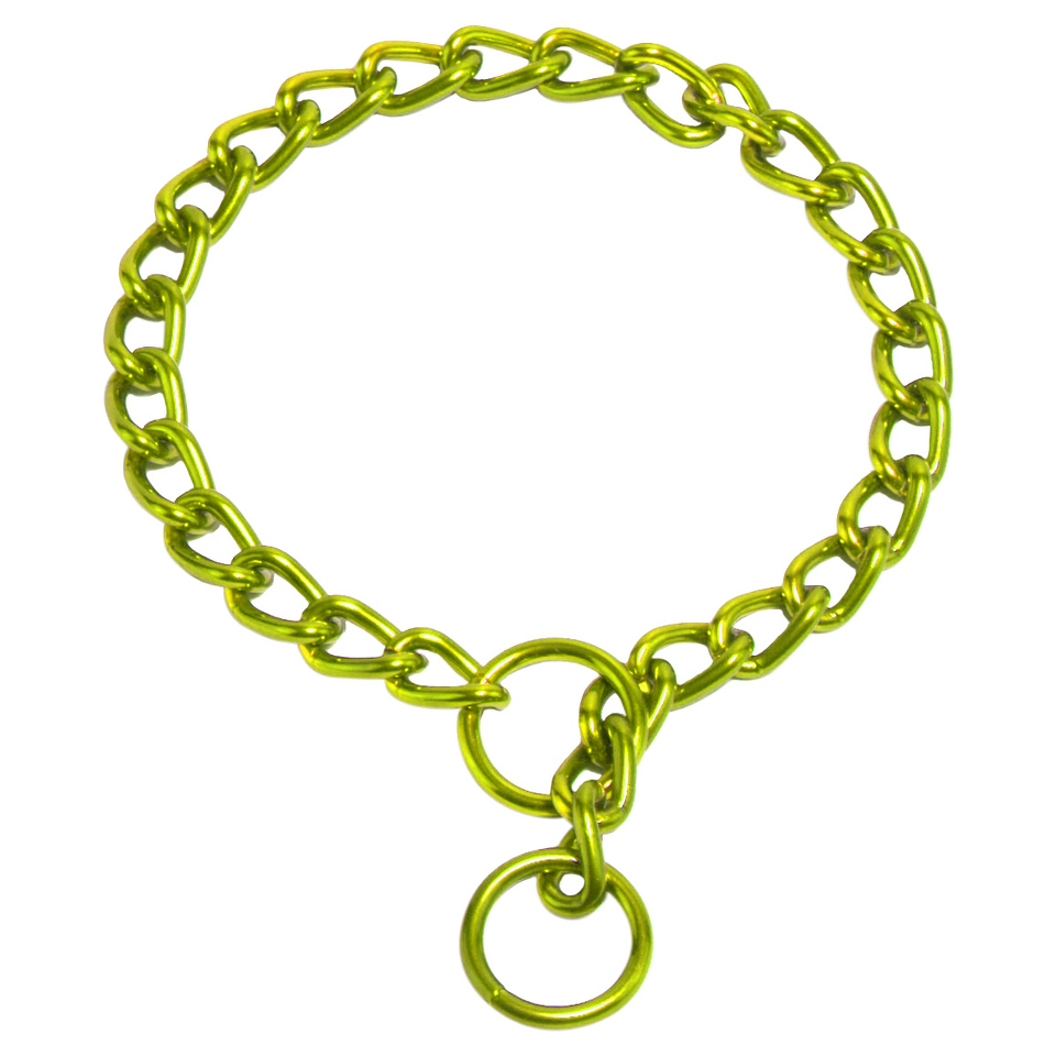 Platinum Pets Coated Chain Training Collar   Corona Lime (18 x 3mm)