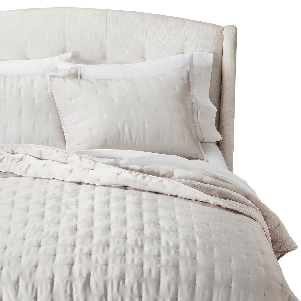 Fieldcrest Lofty Textured Quilt   Shell (King)