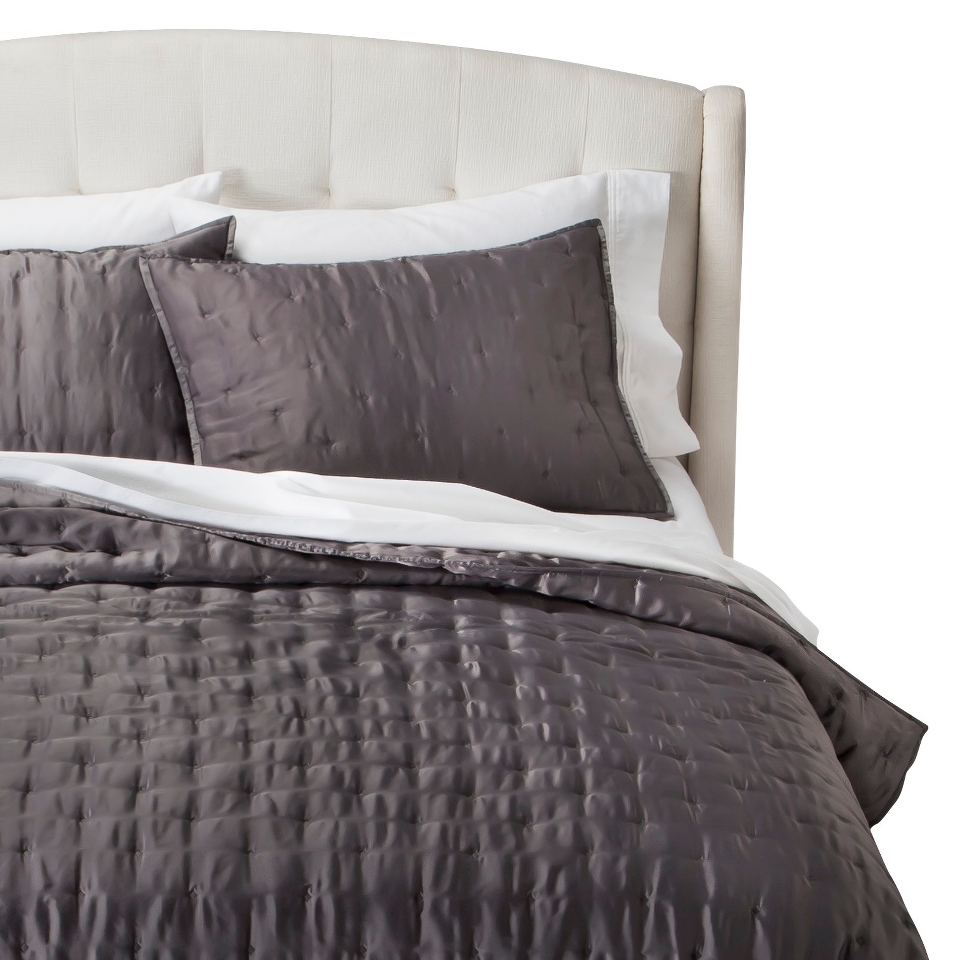 Fieldcrest Lofty Textured Quilt   Skyline Gray (King)