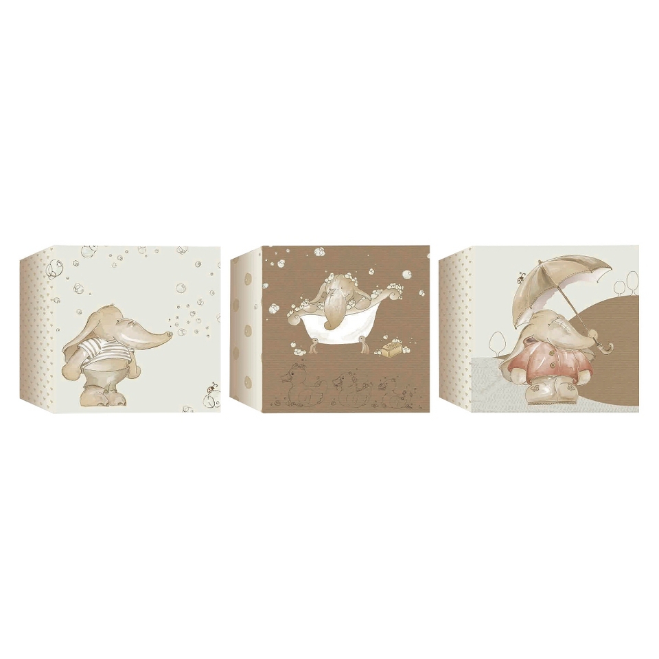 Graham & Brown Eleflump Set of 3 Canvas Blocks