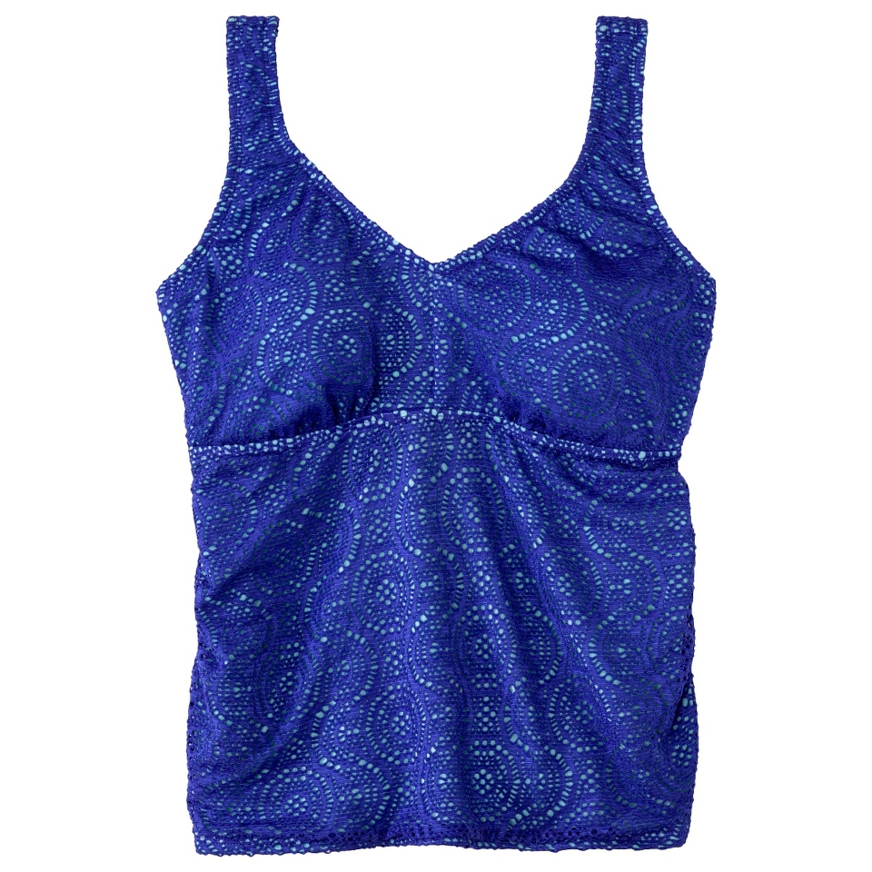 Womens Plus Size Crochet Tankini Swim Top   Cobalt Blue 20W