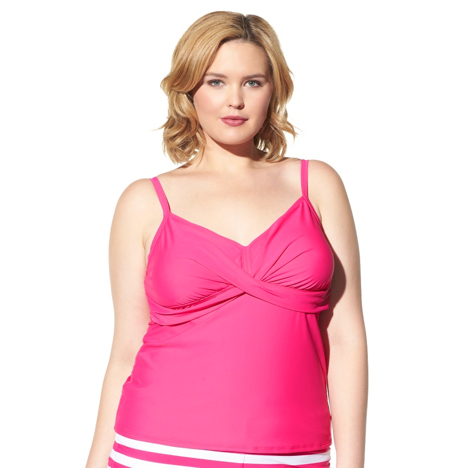 Womens Plus Size Halter Tankini Swim Top   Fire Red 22W