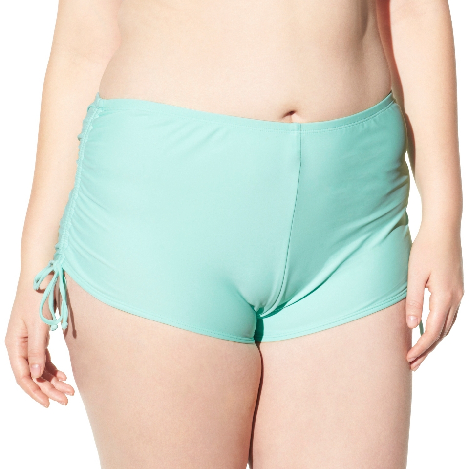 Womens Plus Size Side Tie Swim Shorts   Mint Green 20W