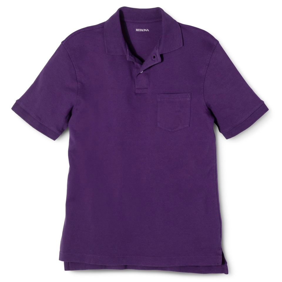 Mens Classic Fit Pocket Polo Shiny Plum purple S