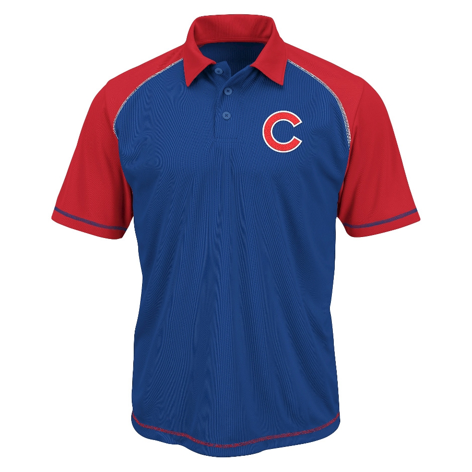 MLB Mens Chicago Cubs Synthetic Polo T Shirt   Blue/Red (XXL)