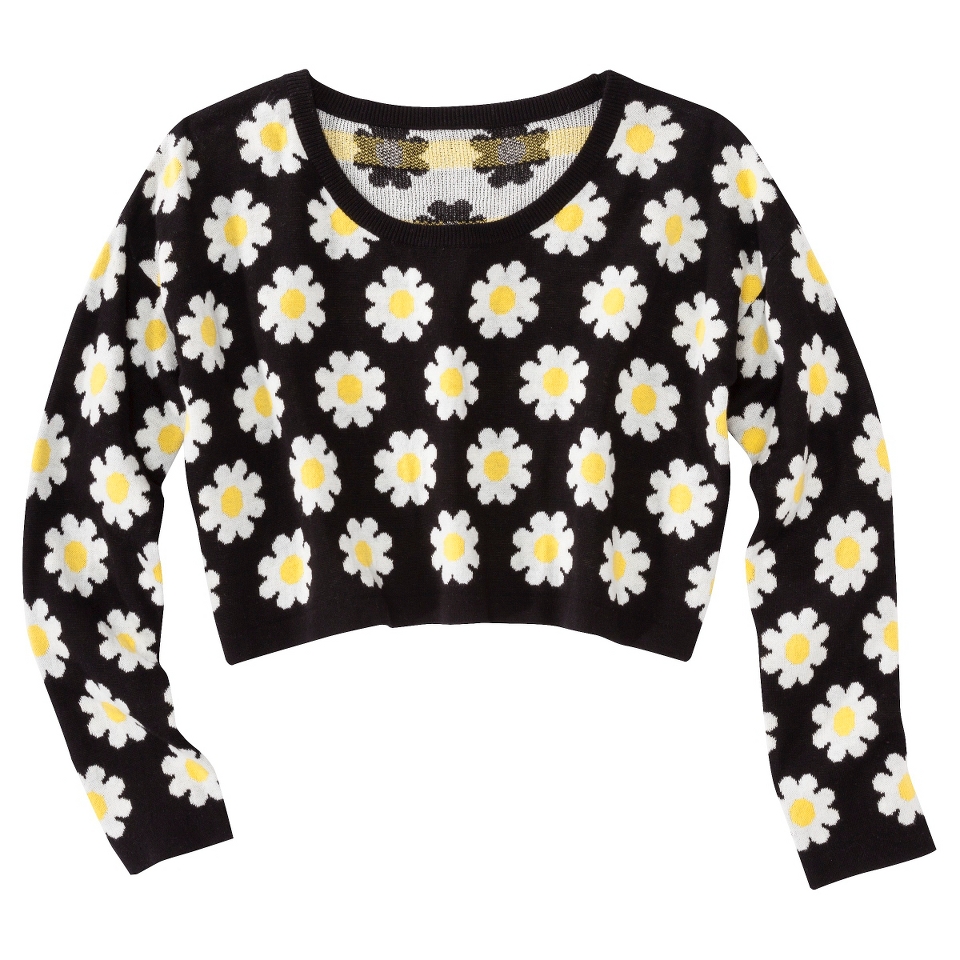 Xhilaration Juniors Cropped Daisy Sweater   S(3 5)