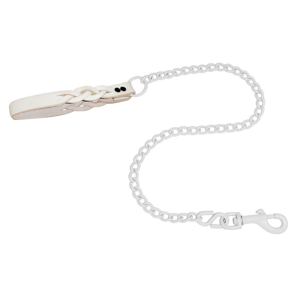 Platinum Pets Stainless Steel Coated No Bite Short Chain Leash with Genuine