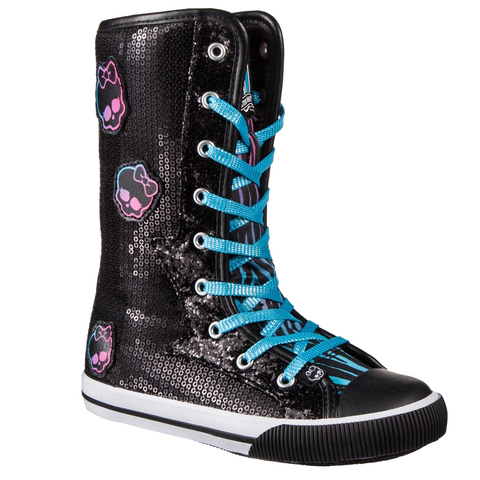 Girls Monster High Sequin Fashion Boot   Black 12