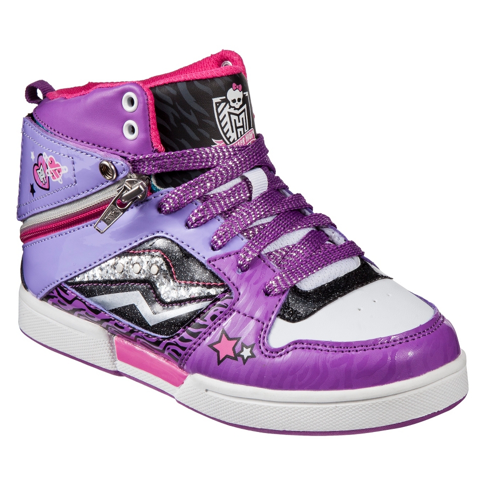 Girls Monster High High Top Sneaker   Purple 2