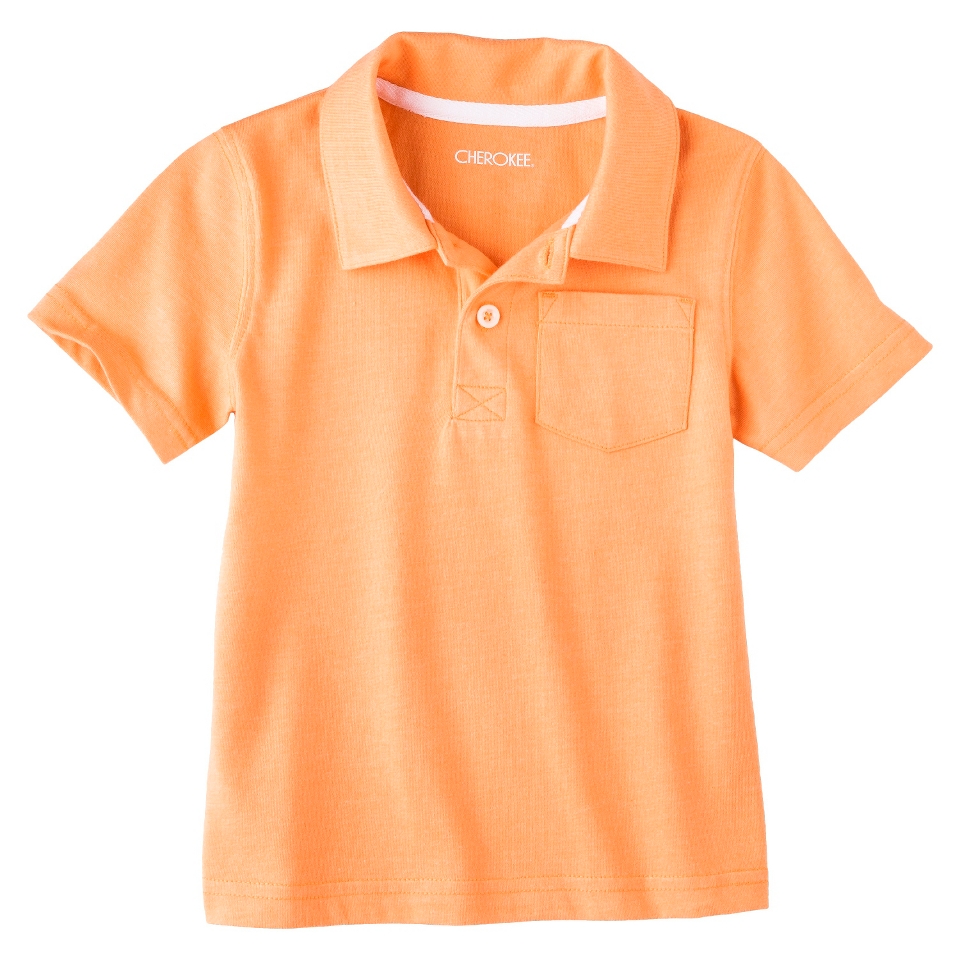 Cherokee Infant Toddler Boys Short Sleeve Polo   Melon 3T