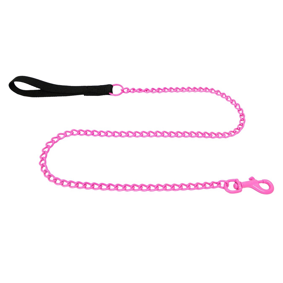 Platinum Pets Stainless Steel Coated No Bite Chain Leash with Black Nylon