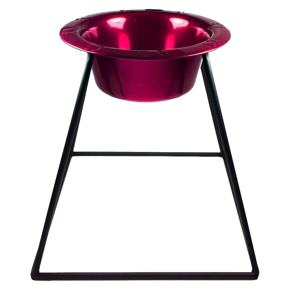 Platinum Pets Pyramid Single Feeder with One Stainless Steel Wide Rimmed Bowl  