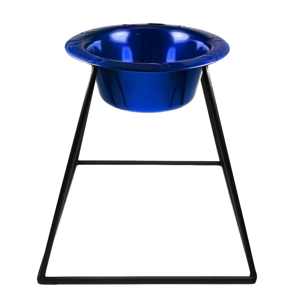 Platinum Pets Pyramid Single Feeder with One Stainless Steel Wide Rimmed Bowl  