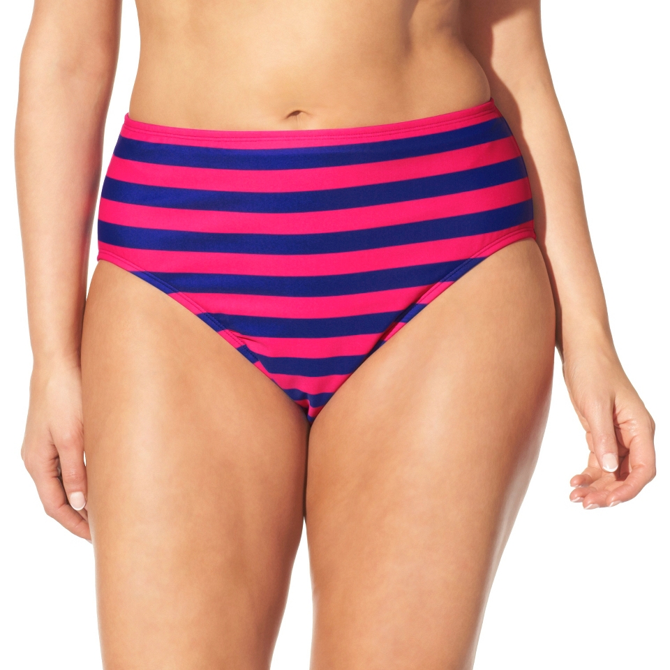 Womens Plus Size Bikini Swim Bottom   Cobalt Blue/Fire Red 16W