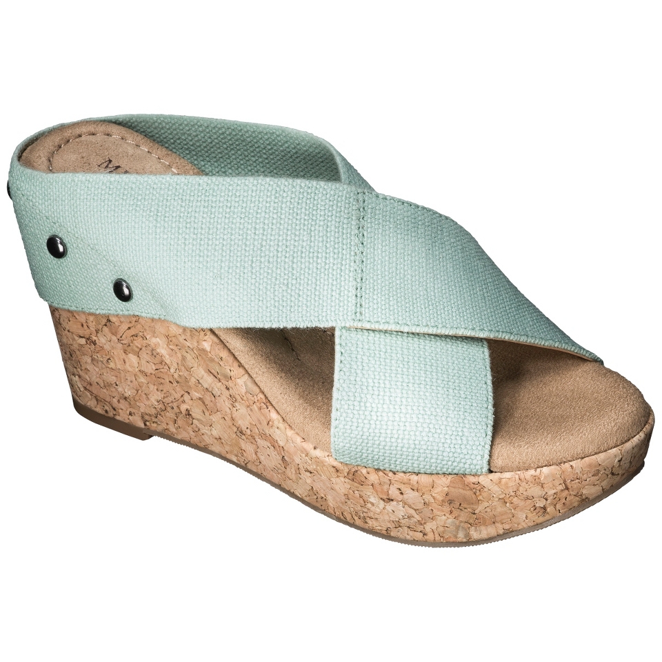 Womens Merona Nadia Wedge Cork Heels   Mint 6