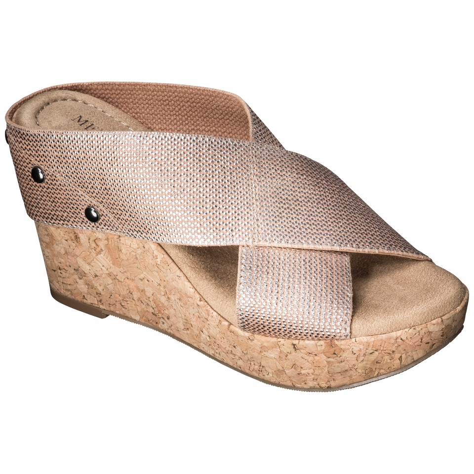 Womens Merona Nadia Wedge Cork Heels   Pale Peach 5.5