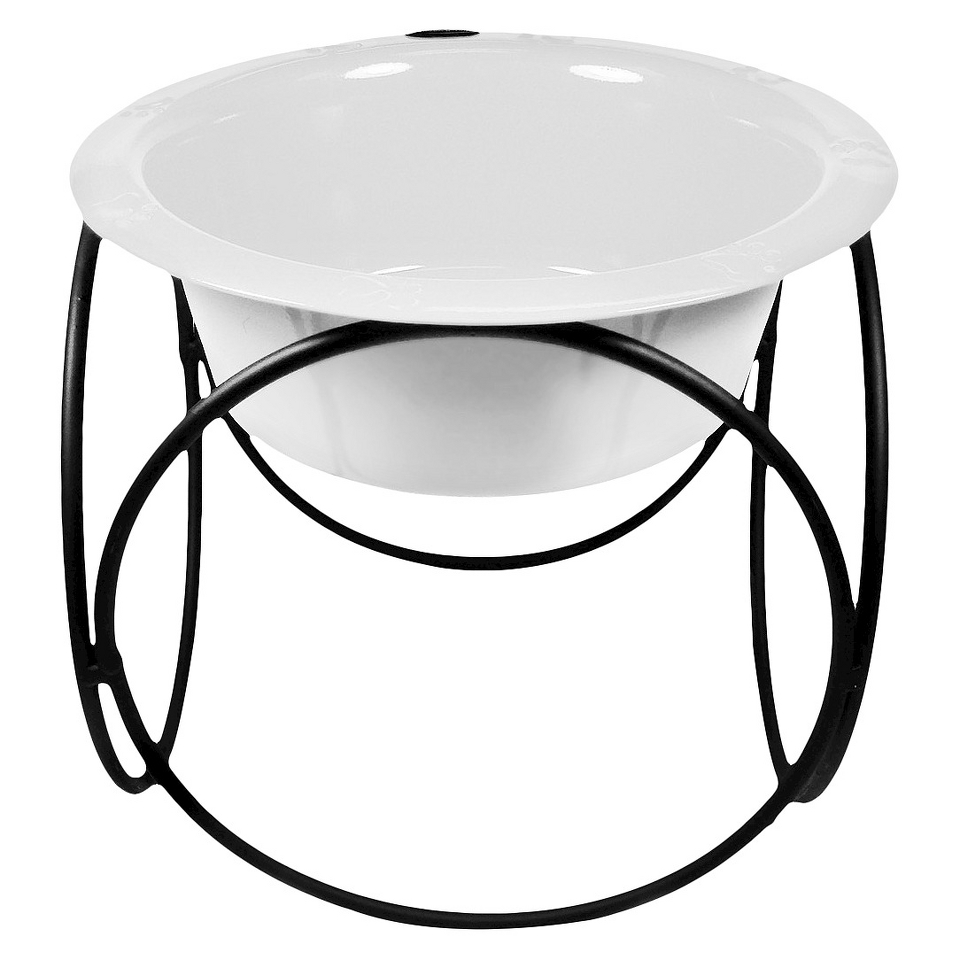 Platinum Pets Olympic Single Feeder with One Stainless Steel Wide Rimmed Bowl  