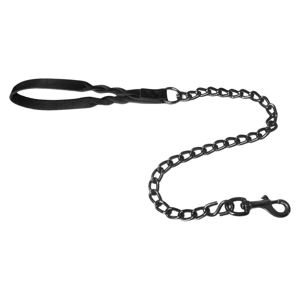 Platinum Pets Stainless Steel Coated No Bite Short Chain Leash with Genuine