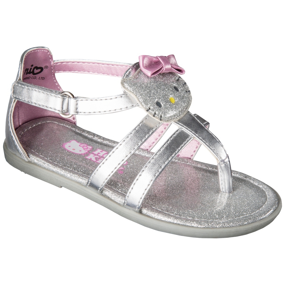 Toddler Girls Hello Kitty Sandals   Silver 13