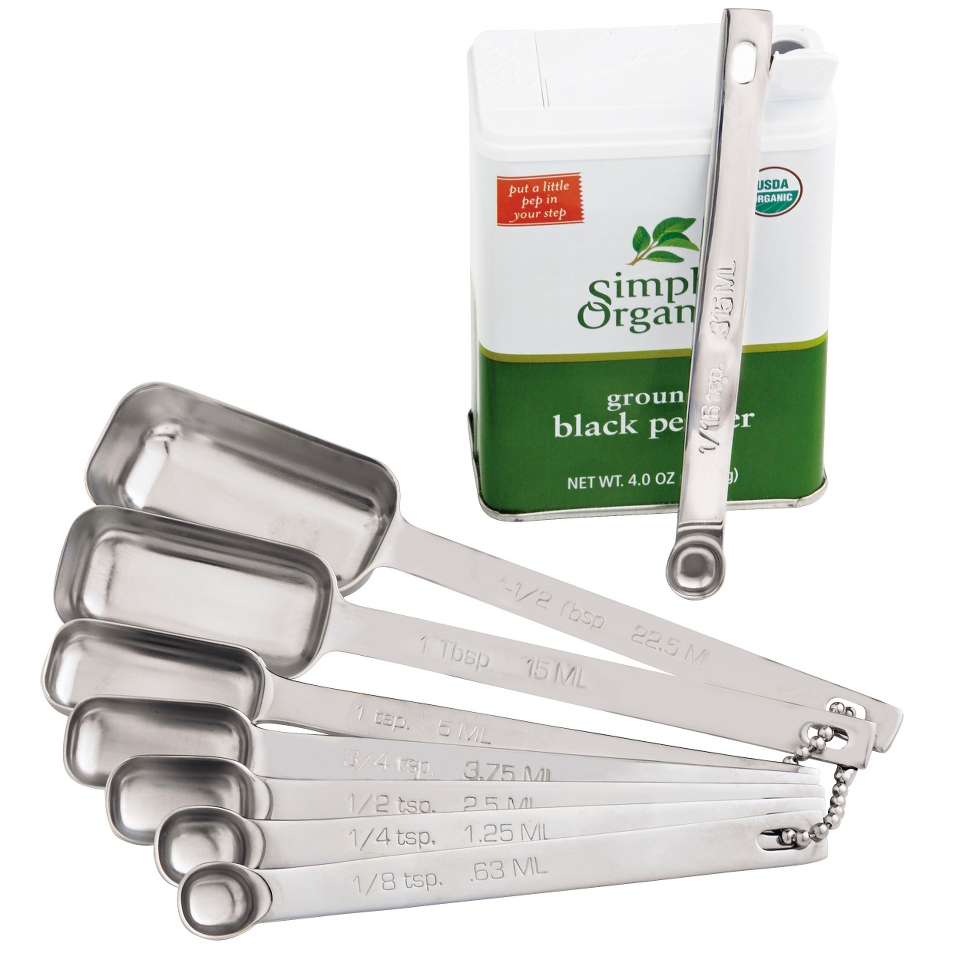 CHEFS Rectangular Spice Measuring Spoons, Set of 8