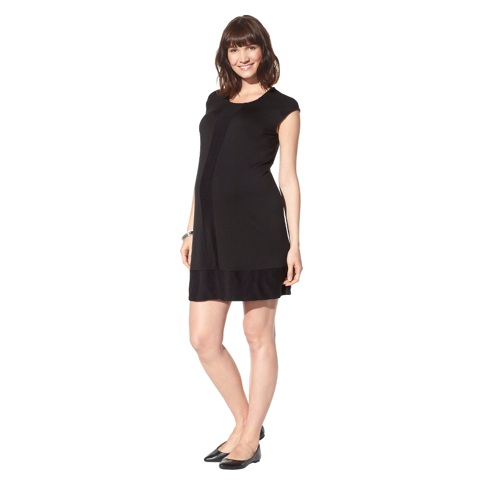 Liz Lange for Target Maternity Cap Sleeve Shift Dress   Black M