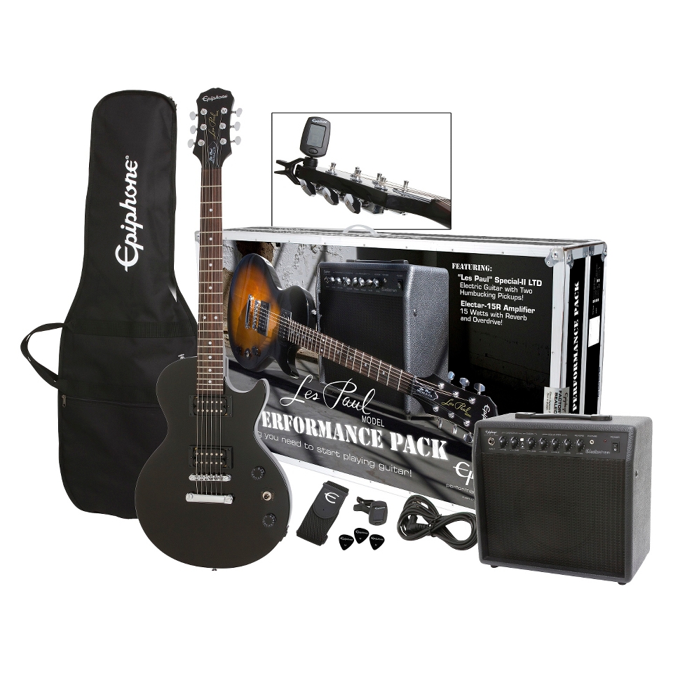 Epiphone Les Paul Performance Pack Electric Guitar Package   Ebony