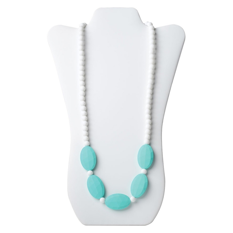 Nixi by Bumkins Sasso Teething Necklace   White/Turquoise