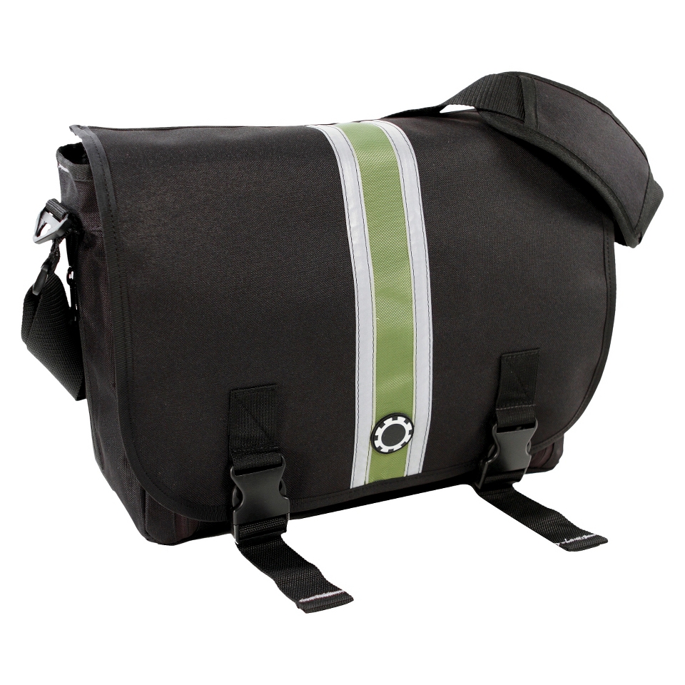 DadGear Messenger Diaper Bag   Center Stripe Green