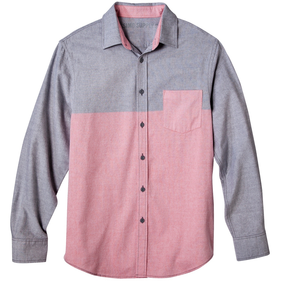 Mossimo Supply Co. Mens Long Sleeve Oxford Button Down   Coral Gala Color