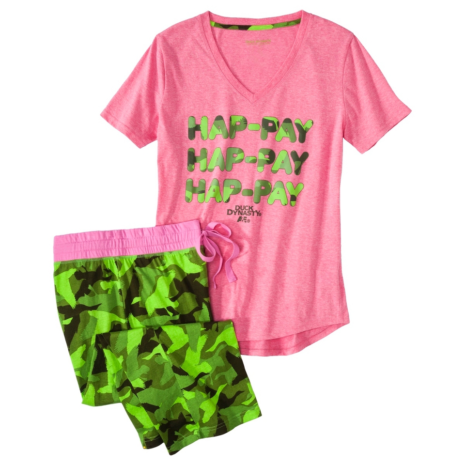 Duck Dynasty Juniors 2 Pc Pajama Set   Pink/Green S