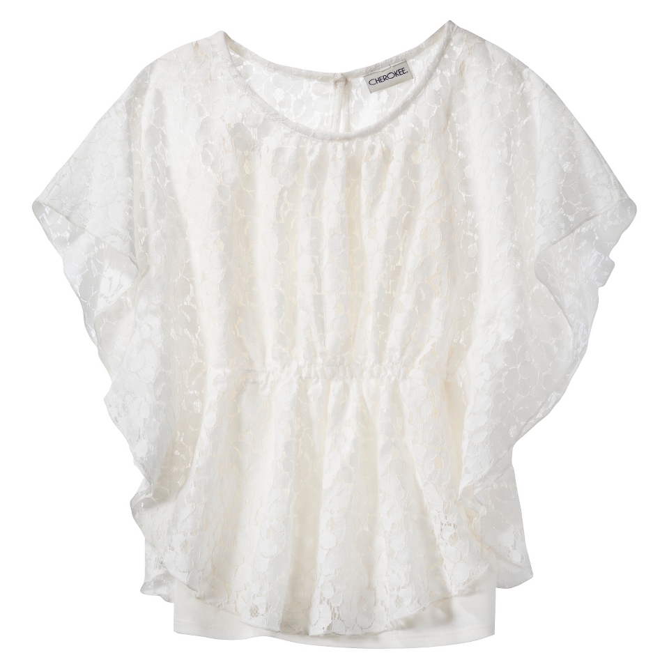 Cherokee Girls 3/4 Sleeve Shirt   Almond Cream M