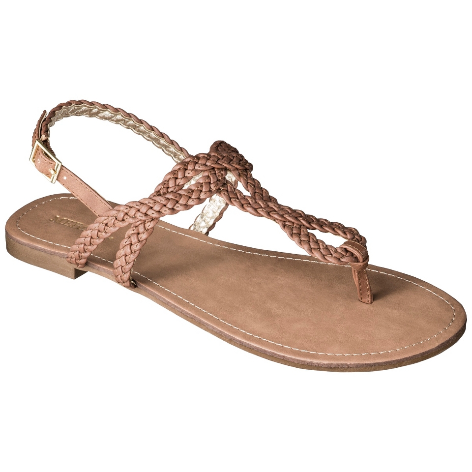 Womens Merona Esma Braided Sandals   Cognac 10