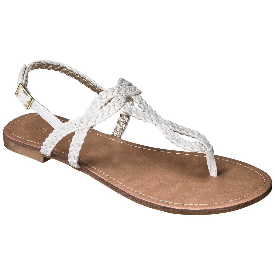 Womens Merona Esma Braided Sandals   White 11