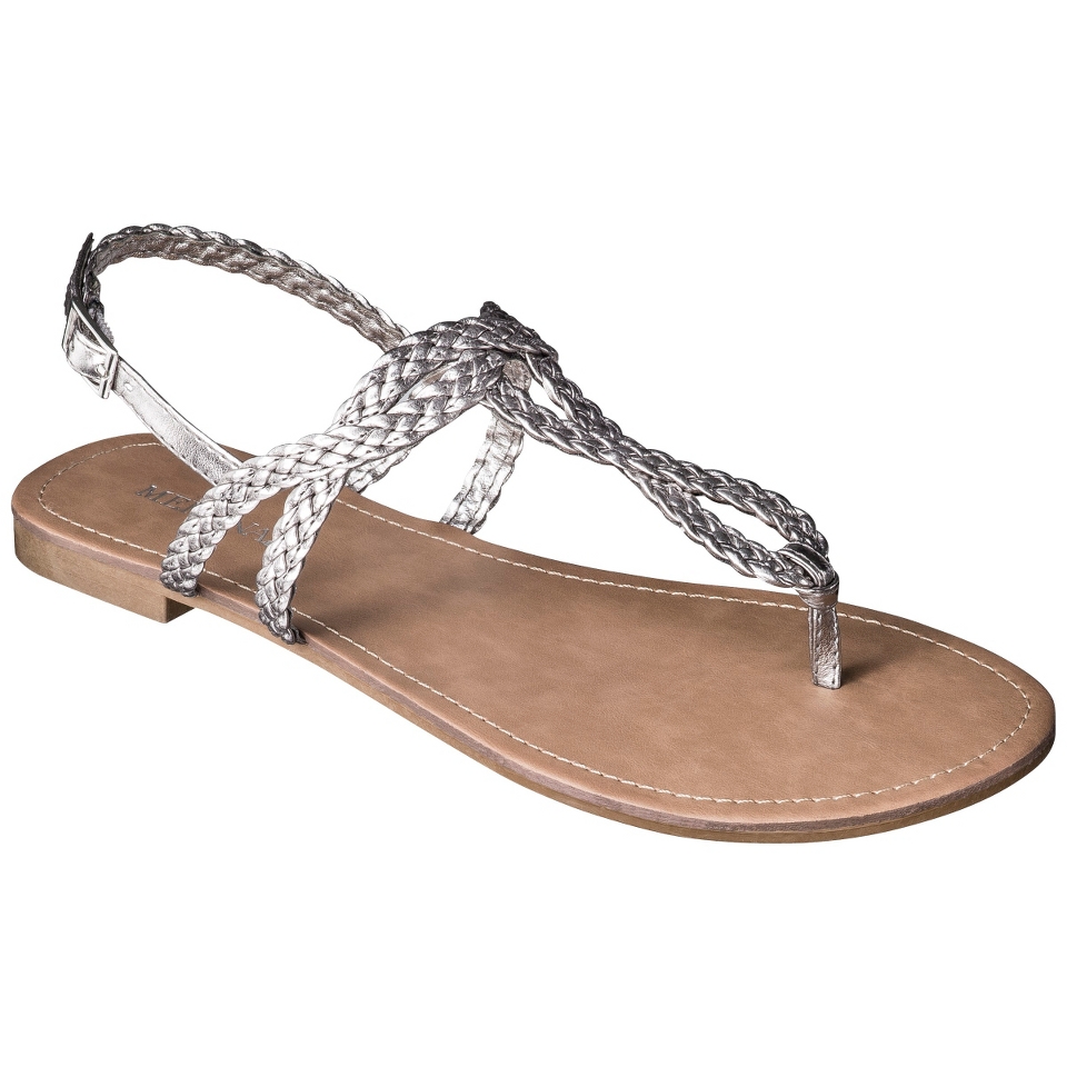 Womens Merona Esma Braided Sandals   Pewter 11