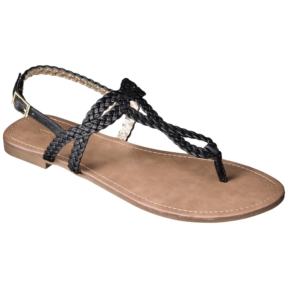 Womens Merona Esma Braided Sandals   Black 6