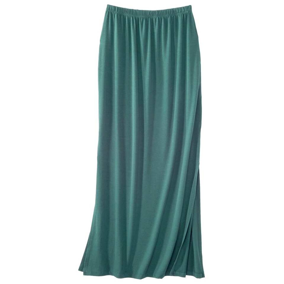 Mossimo Womens Elastic Waist Maxi w/ Side Slit   Gull Lake Teal XS