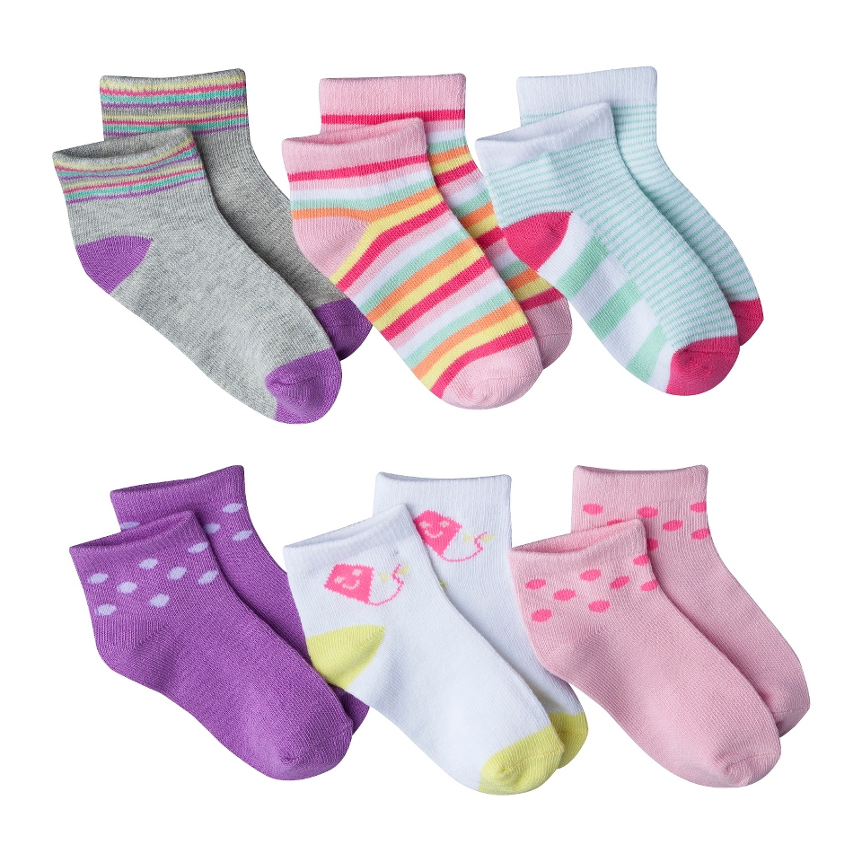Circo Infant Toddler Girls Assorted Low Cut Socks   Pink/Purple 2T/3T