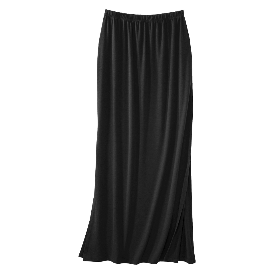 Mossimo Womens Elastic Waist Maxi w/ Side Slit   Black XXL