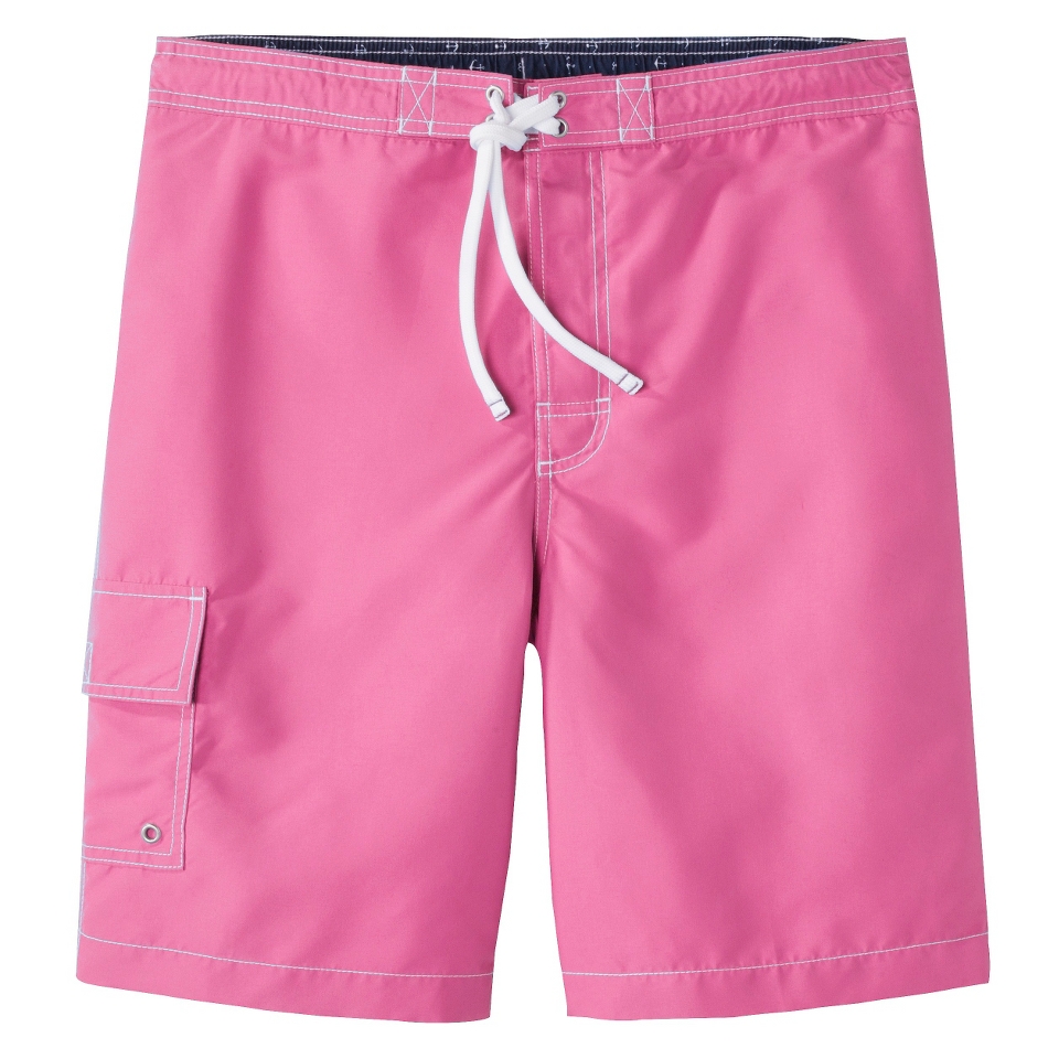 Merona Mens 9 Solid Board Shorts   Pink M