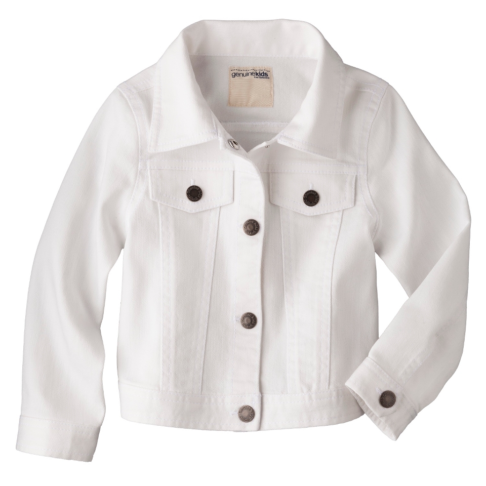 Genuine Kids from OshKosh Infant Toddler Girls Jean Jacket   White 3T