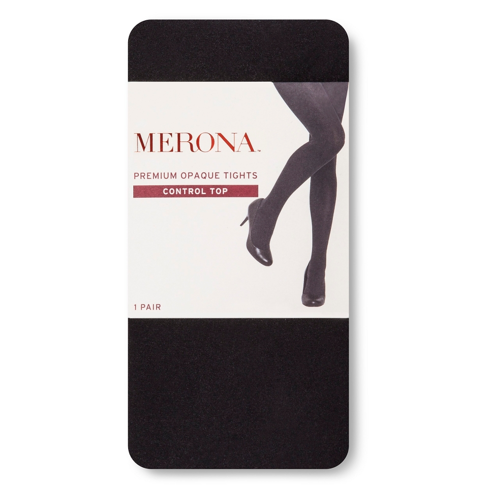 Merona Control Top Opaque Womens Tights   Black 2X