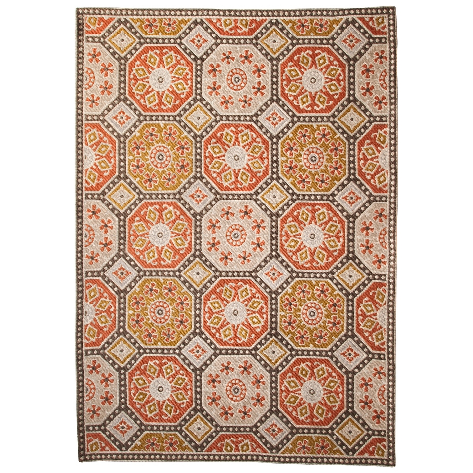 Threshold Indoor/Outdoor Mosaic Area Rug   Red/Gold (5x7)