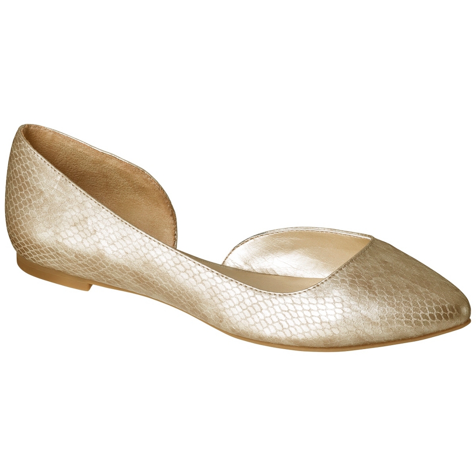 Womens Xhilaration Lana d Orsay Flat   Gold Snake 7