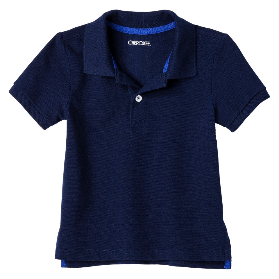 Cherokee Infant Toddler Boys Short Sleeve Polo Shirt   Navy Voyage 4T