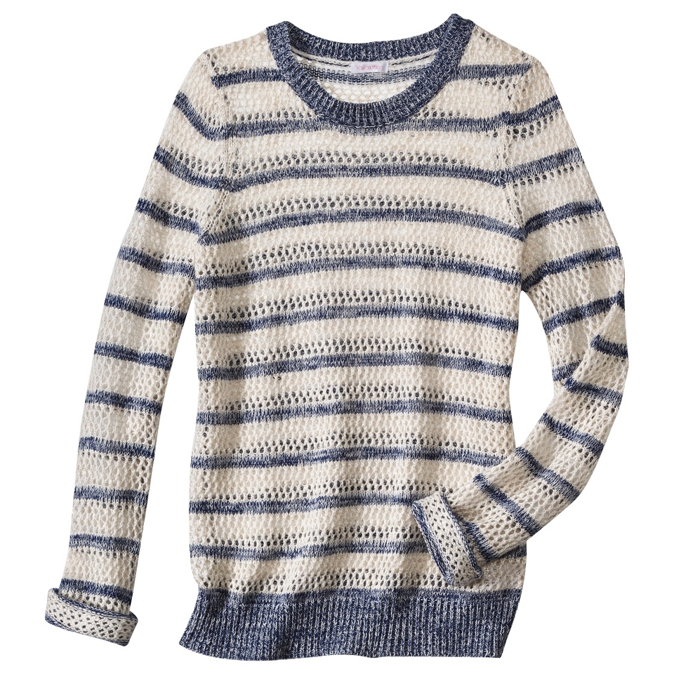 Xhilaration Juniors Open Stitched Sweater   Midsummer Night L(11 13)