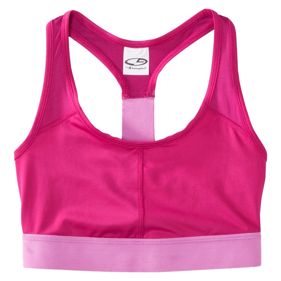 C9 by Champion Womens Compression Bra With Mesh   Pink M