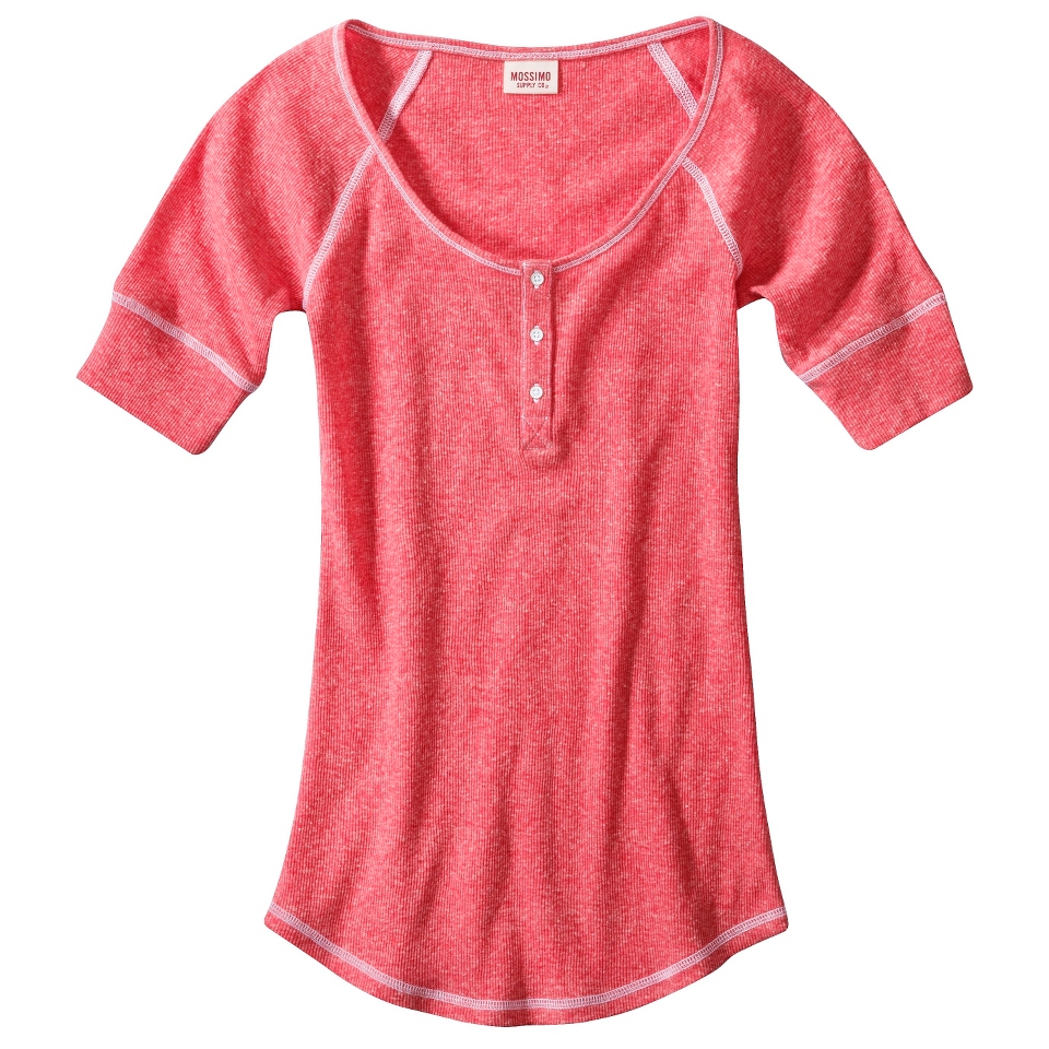 Juniors Half Sleeve Henley   Apple Red L(11 13)