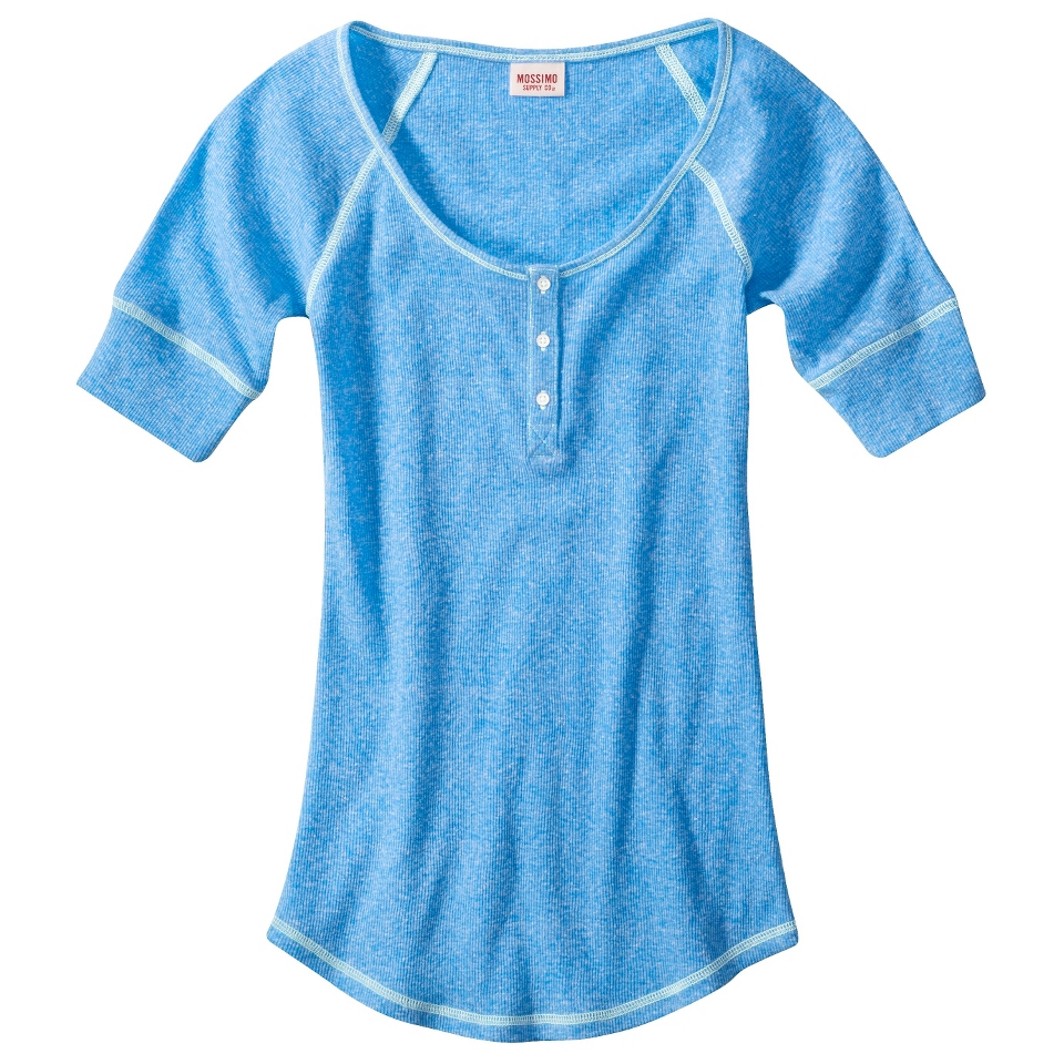 Juniors Half Sleeve Henley   Brilliant Blue L(11 13)