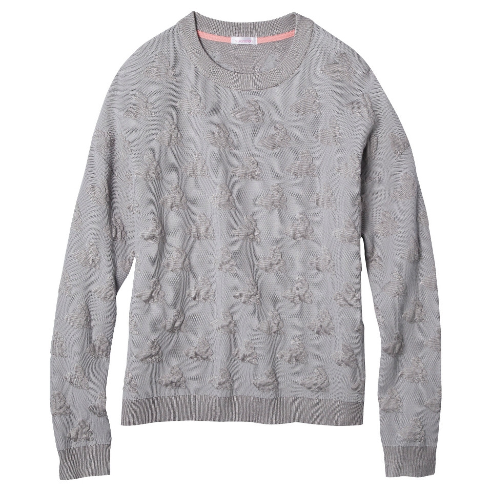 Xhilaration Juniors Textured Sweater   Gray L